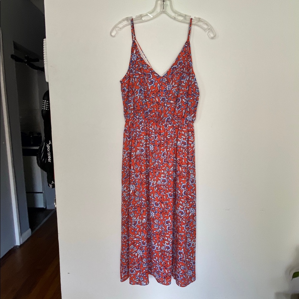 Aqua orange floral dress